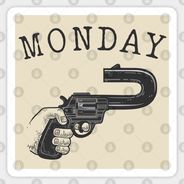 Monday gun Sticker by VinagreShop